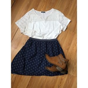 Navy blue skater skirt
